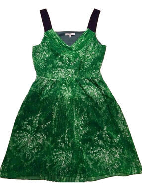 Madewell Broadway & Broome Green Silk Chiffon Dress Knee-Length Sleeveless 4